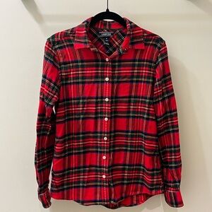 Lands' End Women’s Red Plaid Flannel